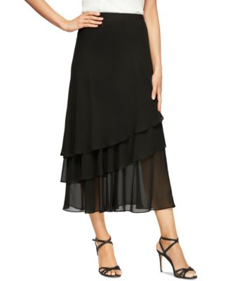 Alex Evenings - Skirt, Tiered Chiffon Midi