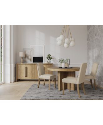 Furniture - 5pc Dining Set (Davie Round Table & 4 Hinsen Side Chairs)