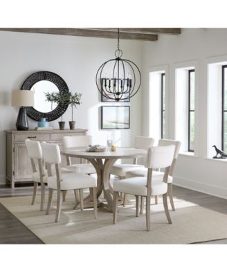 Furniture - Sadie 7-Pc. Round Dining Set (Table & 6 Upholstered Side Chairs)