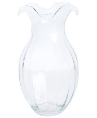 Hibiscus Glass Vertical Fluted Vase, Large image