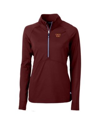 Cutter & Buck - Women's Burgundy Washington Commanders Adapt Knit Stretch Half-Zip Pullover Jacket