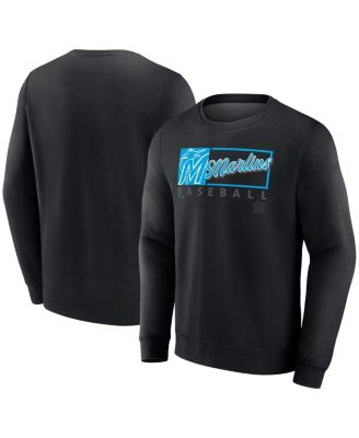Fanatics - Men's Black Miami Marlins Focus Fleece Pullover Sweatshirt
