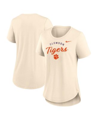 Nike - Women's  Tan Clemson Tigers Script Logo Tri-Blend T-Shirt