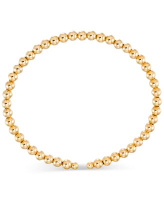 Macy's - Beaded Flex Bangle Bracelet in 10k Yellow Gold