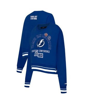 Pro Standard - Women's Blue Tampa Bay Lightning Area Code Cropped Pullover Sweatshirt