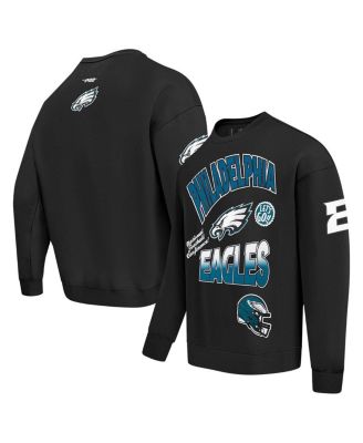 Pro Standard - Men's Black Philadelphia Eagles Turn It Up Drop Shoulder Pullover Sweatshirt