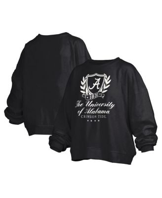 Pressbox - Women's Black Alabama Crimson Tide Big Aug Script Janice Oversized Pullover Sweatshirt