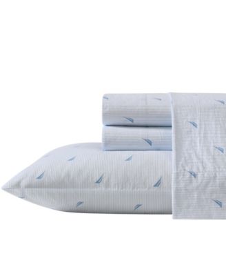 Nautica - Printed Washed Percale 3 Piece Sheet Set, Twin