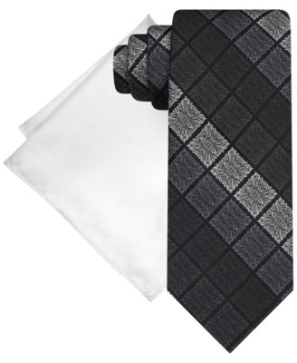 Steve Harvey - Men's Gradient Squares Tie & Solid Pocket Square Set