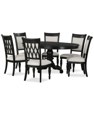 Macy's - Daria 7 Pc. Dining Set (Round Table & 6 Upholstered Side Chairs)