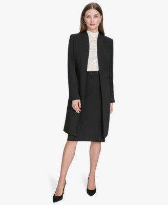 Halston - Women's Contrast-Lined Duster Blazer