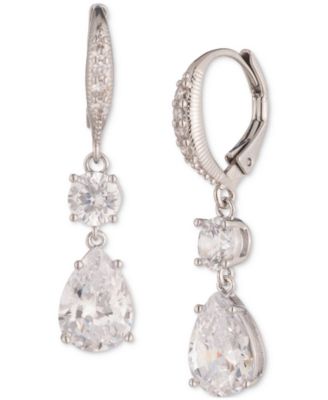 Givenchy - Mixed Cubic Zirconia Double Drop Earrings