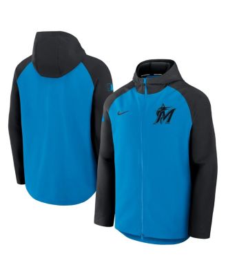 Nike - Men's Blue/Black Miami Marlins Authentic Collection Raglan Performance Full-Zip Jacket