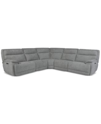 Ozryn 5-Pc. Fabric Sectional with 2 Power Motion Chairs, Exclusively at Macy's image