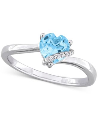 Macy's - Gemstone Heart Ring in Sterling Silver
