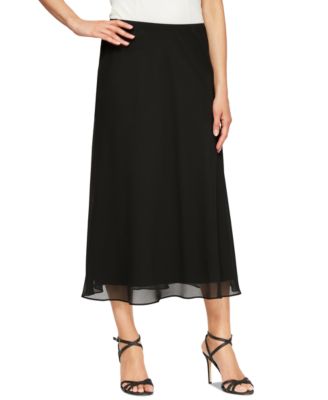 Alex Evenings - Women's Chiffon Pull-On Midi Skirt