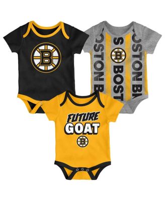 Outerstuff - Newborn Boston Bruins Loyal Buddies Three-Pack Bodysuit Set
