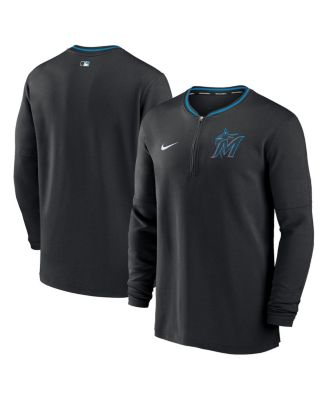 Nike - Men's Black Miami Marlins Authentic Collection Performance Half-Zip Top