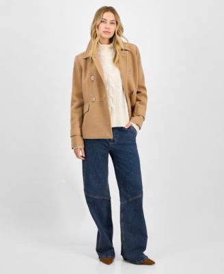 Maralyn & Me - Juniors' Double-Breasted Collared Coat