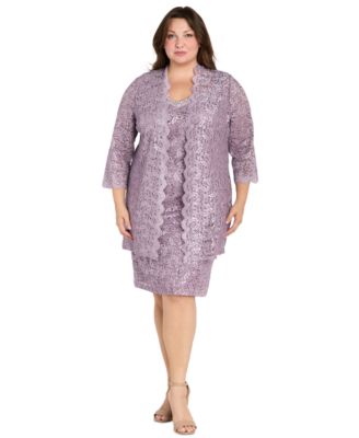 R & M Richards - Plus Size 2-Pc. Lace Jacket & Dress Set