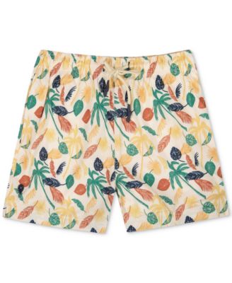Sunset x Vine - Men's Leaf-Pattern Woven Swim Trunks