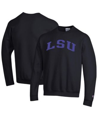 Champion - Men's Black LSU Tigers Basic Arch Fleece Pullover Sweatshirt