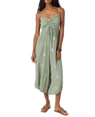 O'Neill - Juniors' Keiko Embroidered Side-Slit Jumpsuit