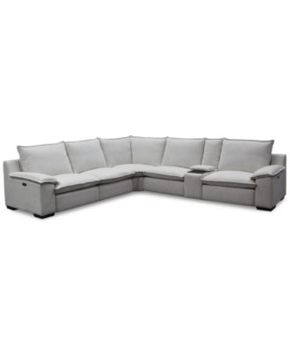 Furniture - Borsi 6-Pc. Sectional with 2 Power Recliners & 1 Console