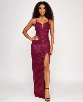 SENI & CADE - Juniors' Sequin Power Mesh Gown