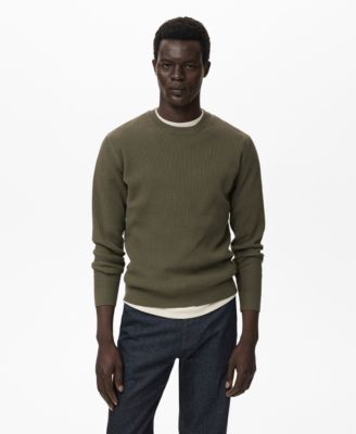 MANGO - Men's Fine Rib-Knit Cotton Sweater