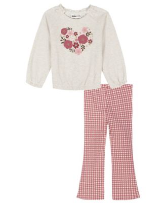 Kids Headquarters - Baby Girls 2-Piece Set Pullover Top and Patterned Pants
