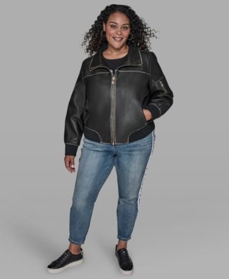 KARL LAGERFELD PARIS - Plus Size Zip Up Jacket