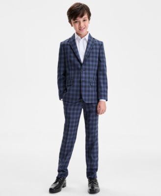 Kenneth Cole Reaction - Big Boys Plaid Pattern 2-Piece Suit Set