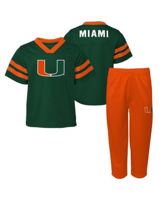 Outerstuff - Toddler Green/Orange Miami Hurricanes Red Zone Two-Piece V-Neck Top and Pants Set