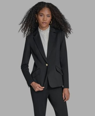 BCBG - Women's Padded Shoulder One Button Jacket