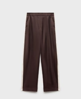 MANGO - Women's Contrast Stripe Straight Pants