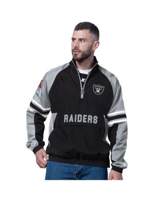 Starter - Men's Black Las Vegas Raiders Prospect Half-Zip Pullover Sweatshirt