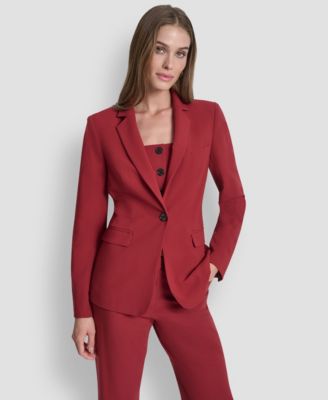 DKNY - Petite One-Button Long Sleeve Jacket