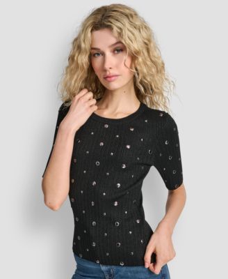DKNY - Women's Studded Pull On Sweater