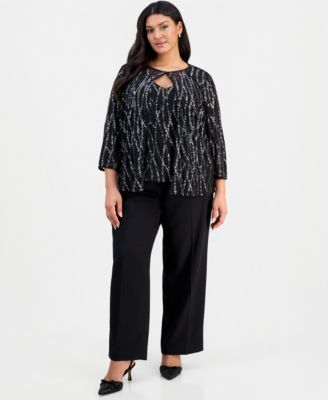 Alex Evenings - Plus Size Sequin Jacket And Tank Set