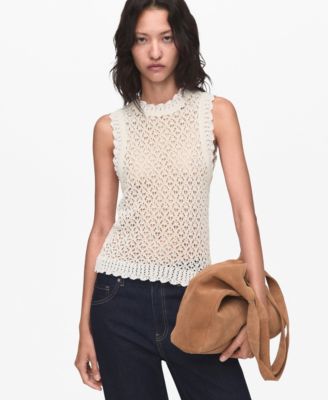 MANGO - Women's Openwork Knit Top