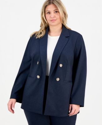 Plus Size Faux Double Breasted Blazer image