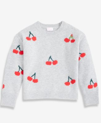 CeCe - Girls 4-8 Crewneck Cherries Pullover Sweater