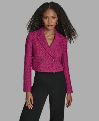 BCBG - Women's Novelty Long Sleeve Cropped Jacket