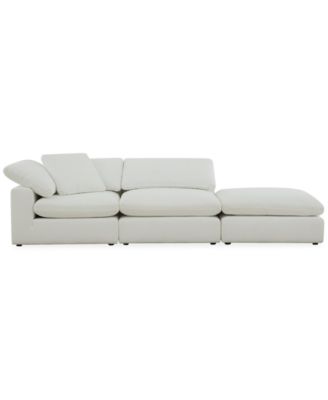 Fog 3-Pc. Fabric L-Sectional Ottoman End Sofa Set image
