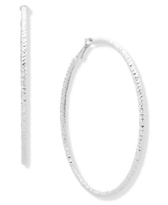 Nine West - Silver-Tone Hoop Earrings