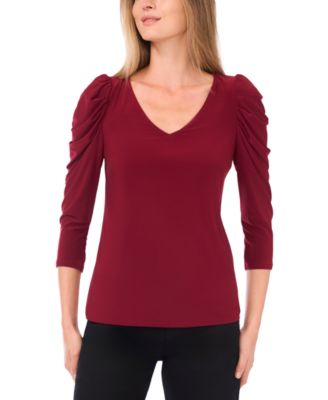Sam & Jess - Women's V-Neck Volume Sleeve Top