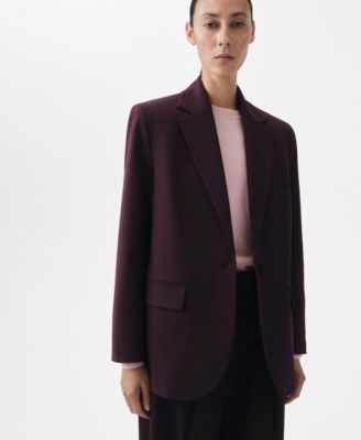 MANGO - Women's Wool-Blend Suit Jacket