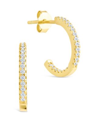 Sterling Forever - Sterling Silver Thin Bezel Statement Hoops