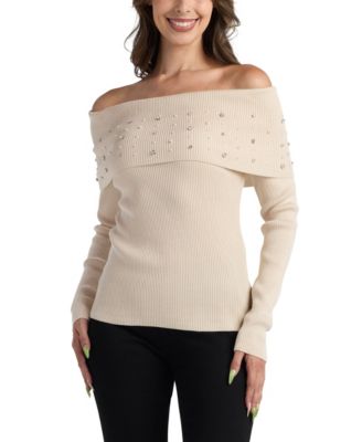 BCX - Women's Off-The-Shoulder Pull-On Sweater